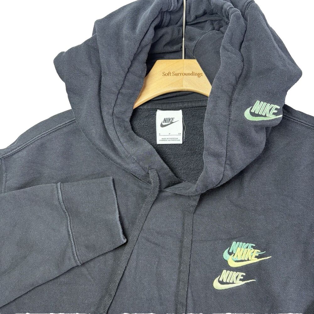Nike Sportswear Essentials Futura Pullover Hoodie Mens Small Black Activewear